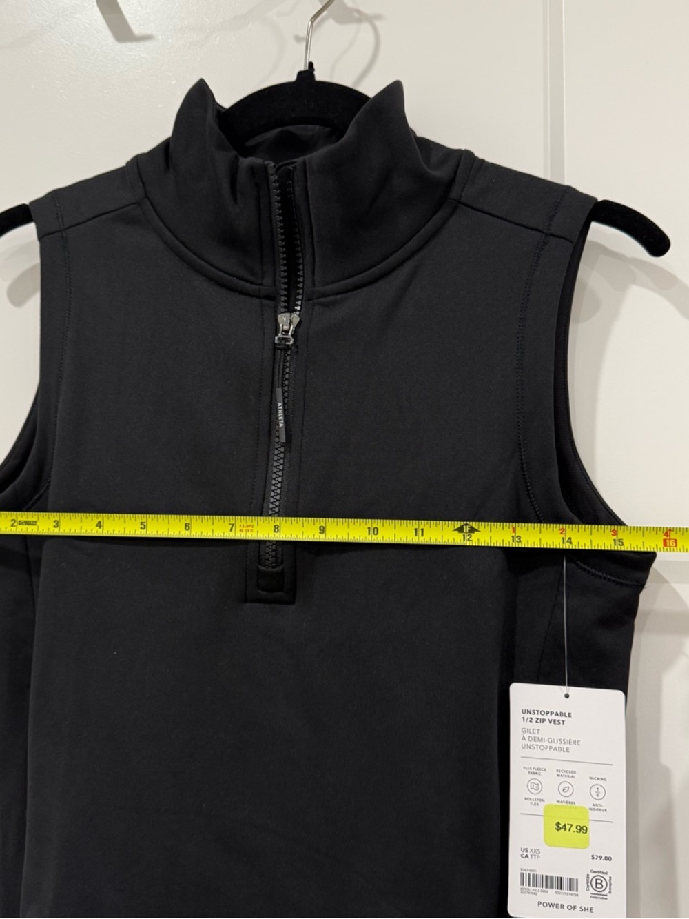 NWT Athleta Unstoppable Half Zip Vest XXS - Picture 6 of 8